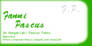 fanni pascus business card